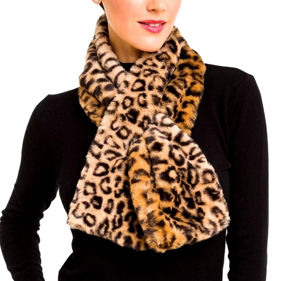 Calvin Klein Accessories - Calvin Klein | Trendy Faux Fur Leopard Scarf